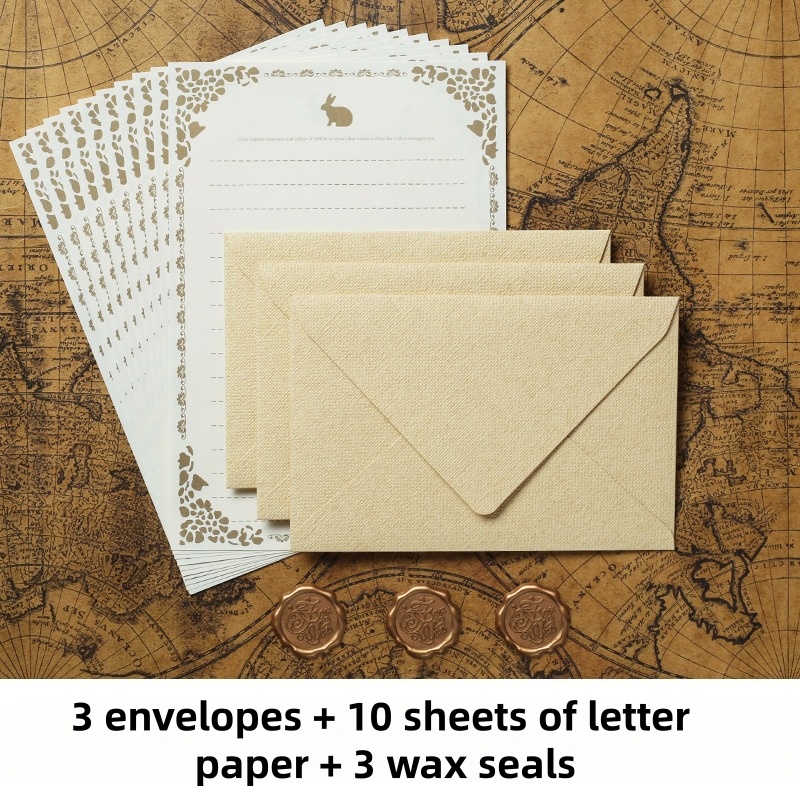 Vintage Collectible Stamps - 16PCS Vintage Linen Envelopes Luxury Wedding
