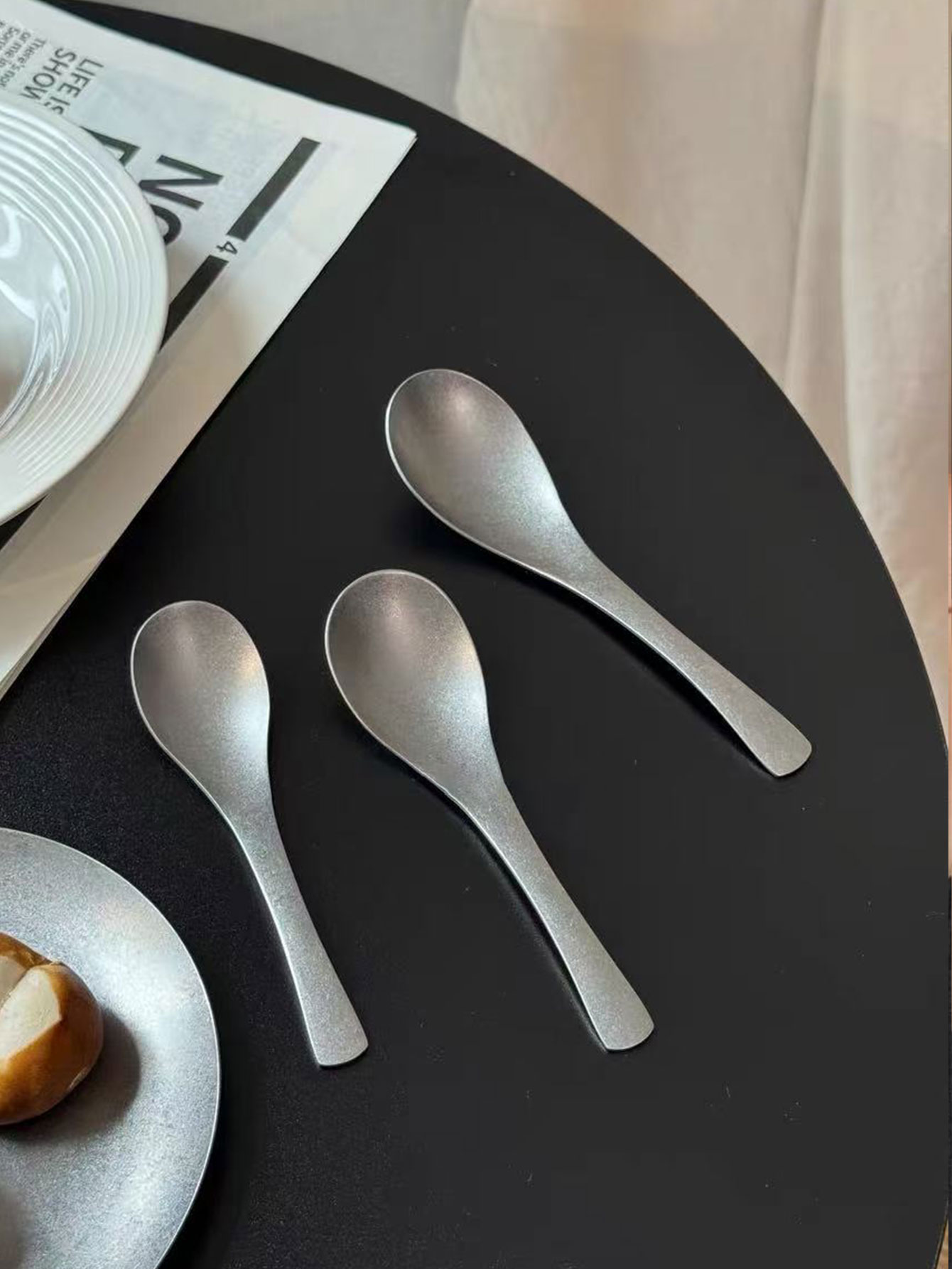 Vintage Collectible Spoons - Vintage-Style Distressed Spoon Set, 304 Stainless