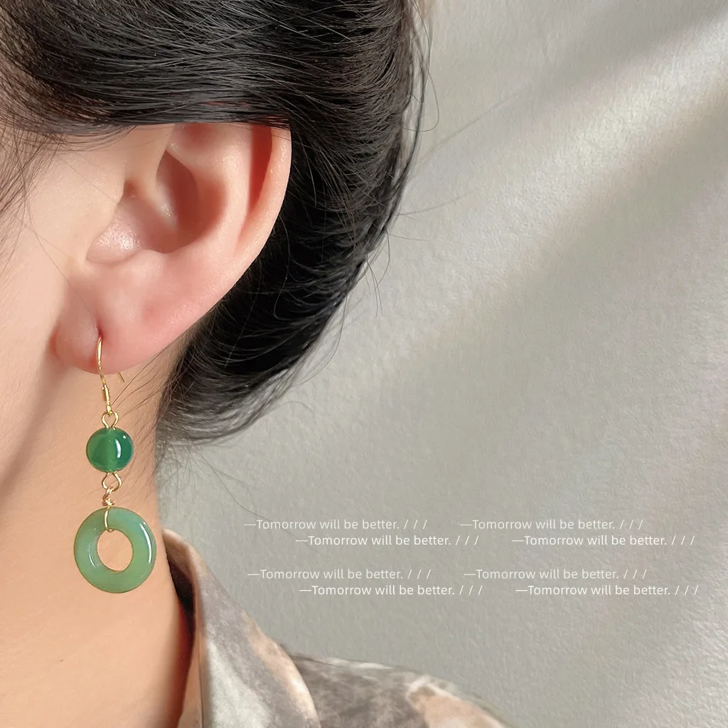 Vintage Collectibles For Sale - Green Real Jade Ring Earrings Lucky