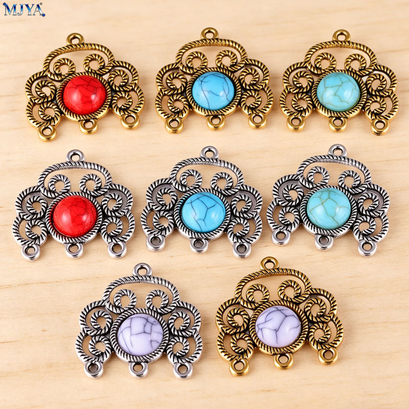Vintage Collectibles For Sale - MJYA 5pcs/lot Vintage Alloy Turquoise Connector