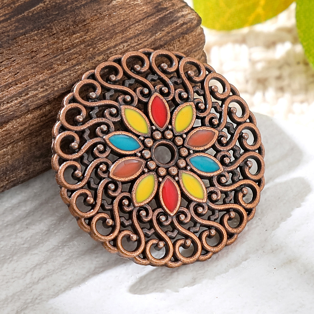 Vintage Collectibles For Sale - Vintage Copper Bronze Bohemia Enamel Round