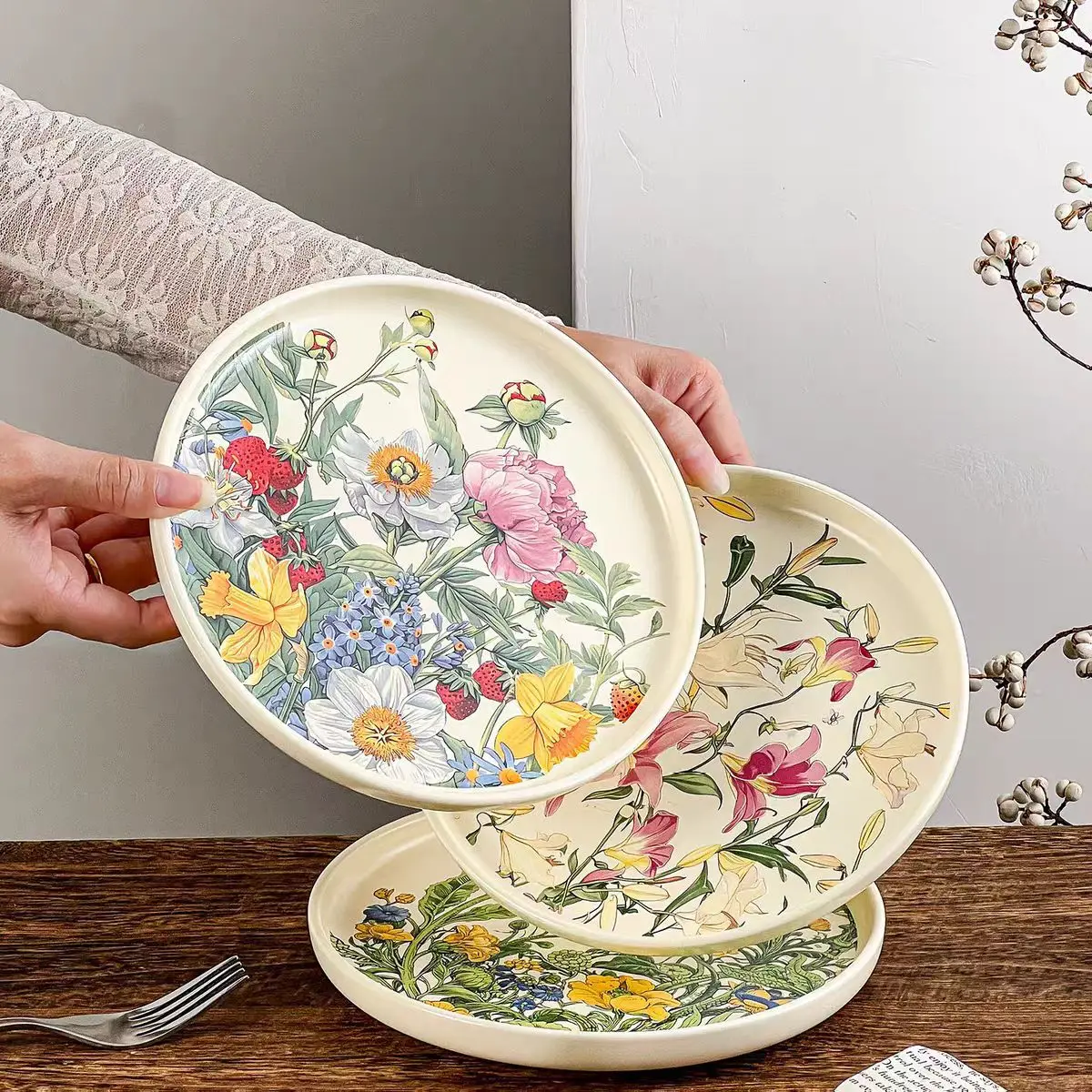 Creative Romantic Floral Ceram - Vintage Collectible Dishes ulasan dan harga