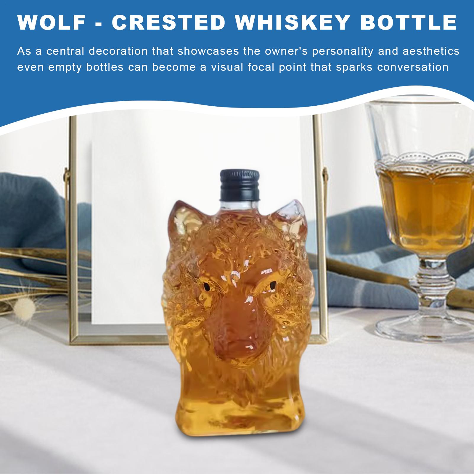 Whiskey Bottle Wolf Shape Wine - Collectible Vintage Wine ulasan dan harga