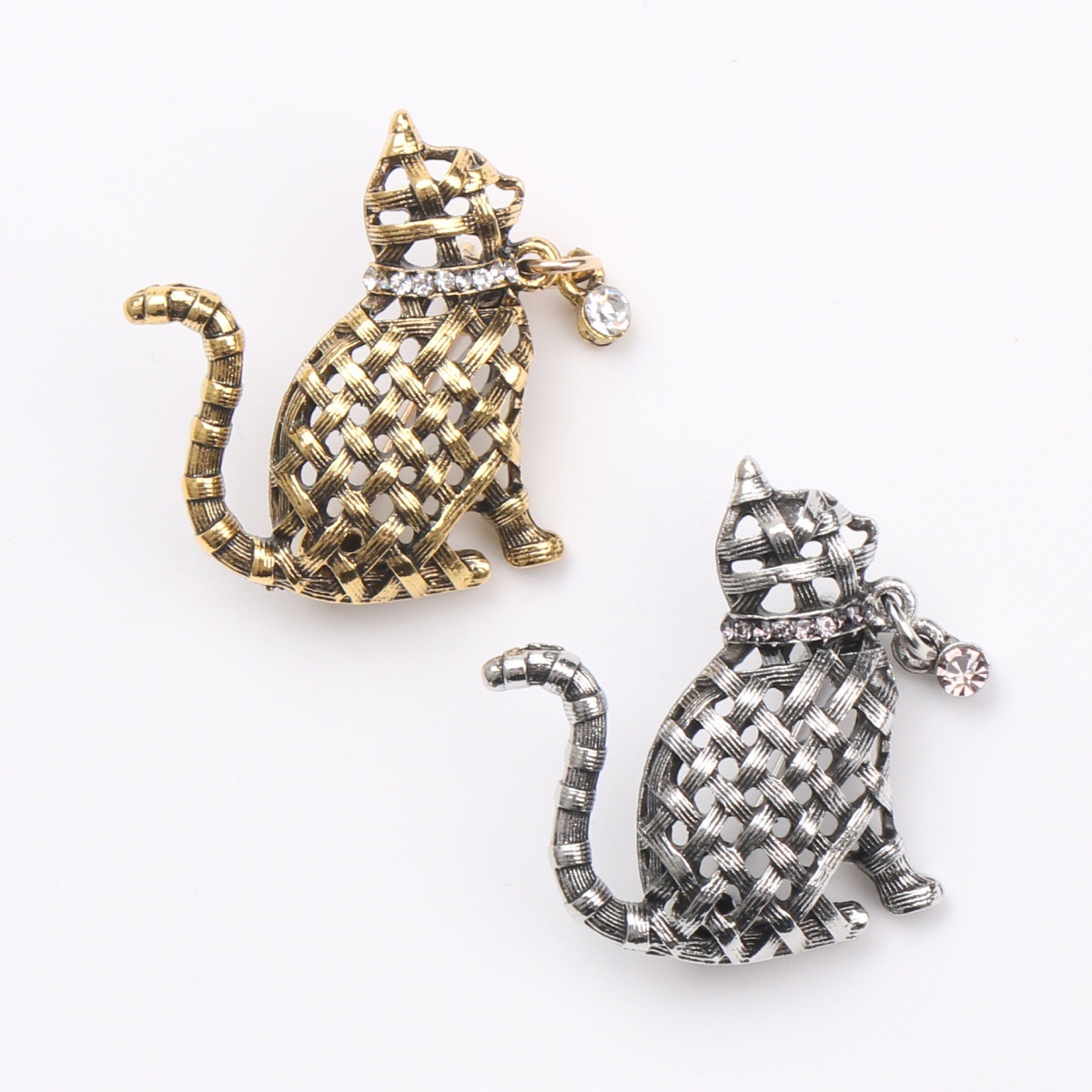 Ornate Woven Cat Brooch Collec - Collectible Vintage Brooches ulasan dan harga