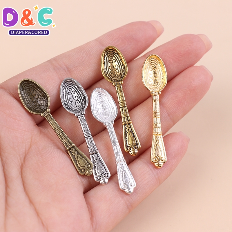10Pcs 1:12 Dollhouse Miniature - Vintage Collectible Spoons ulasan dan harga