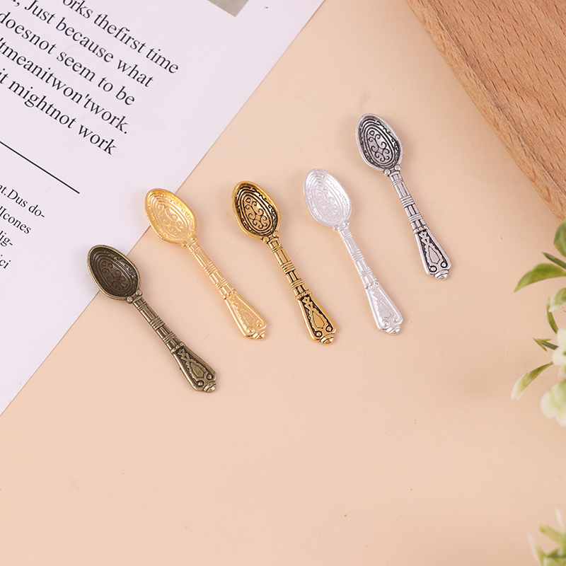 10Pcs 1:12 Dollhouse Miniature - Vintage Collectible Spoons ulasan dan harga