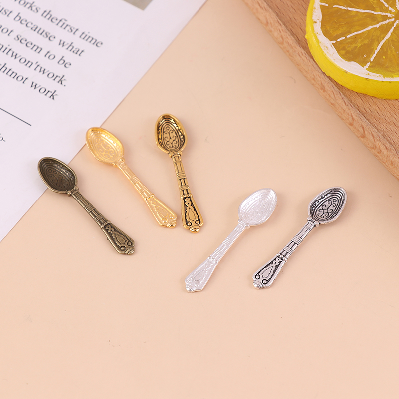 10Pcs 1:12 Dollhouse Miniature - Vintage Collectible Spoons ulasan dan harga