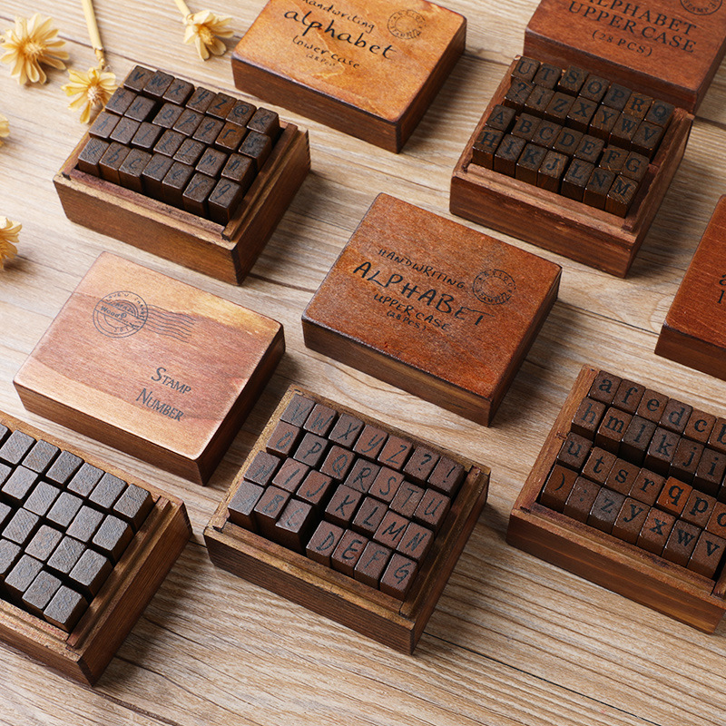 28Pcs/Box Alphabet Stamps Vint - Vintage Collectible Stamps ulasan dan harga