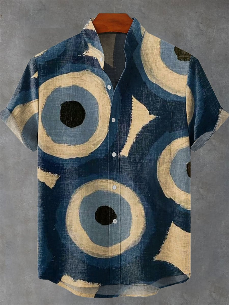 Men's Short Sleeve Linen Shirt - Vintage Collectible Shop ulasan dan harga
