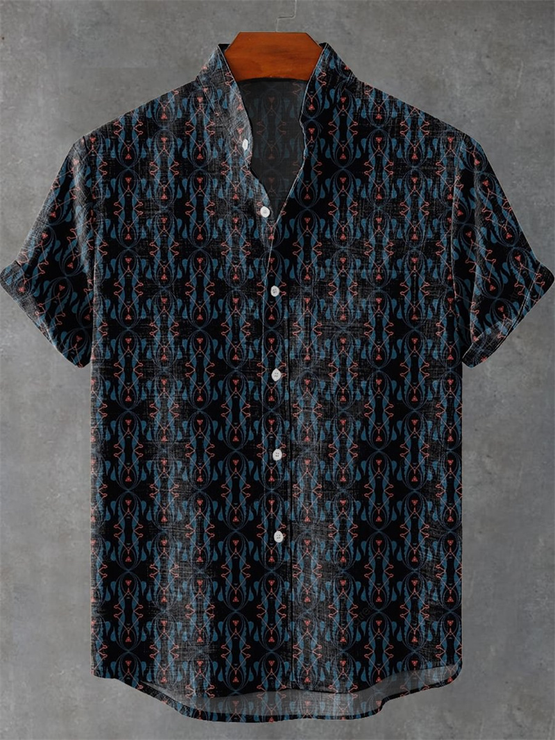 Men's Short Sleeve Linen Shirt - Vintage Collectible Shop ulasan dan harga