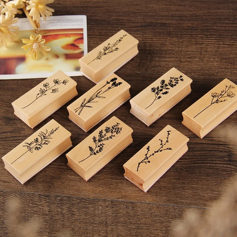 Vintage Plant Tree Wooden Rubb - Vintage Collectible Stamps ulasan dan harga