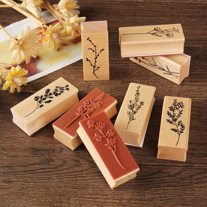 Vintage Plant Tree Wooden Rubb - Vintage Collectible Stamps ulasan dan harga