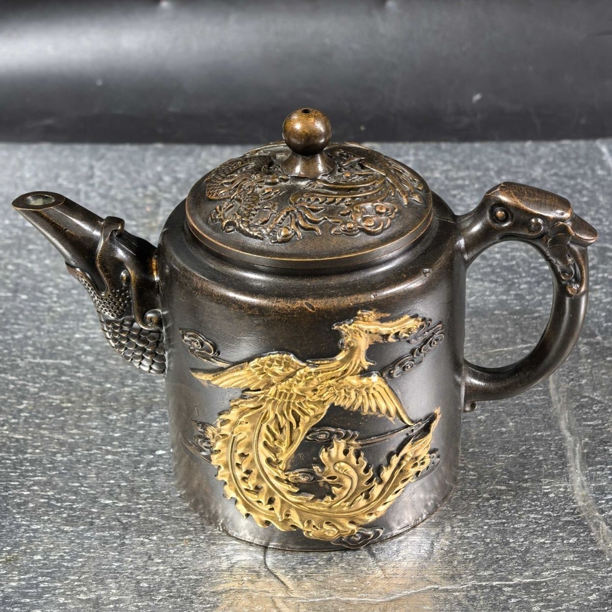 Vintage Gilt Brass Dragon & Ph - Collectible Vintage Wine ulasan dan harga