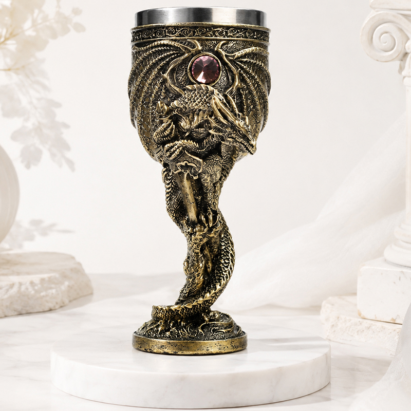 Vintage Dragon Goblet Stainles - Collectible Vintage Wine ulasan dan harga