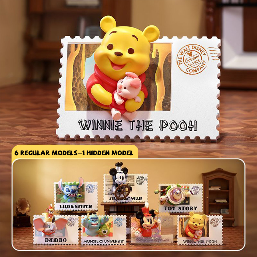 MINISO Disney Blind Box Vintag - Collectible Vintage Disney Stamps ulasan dan harga