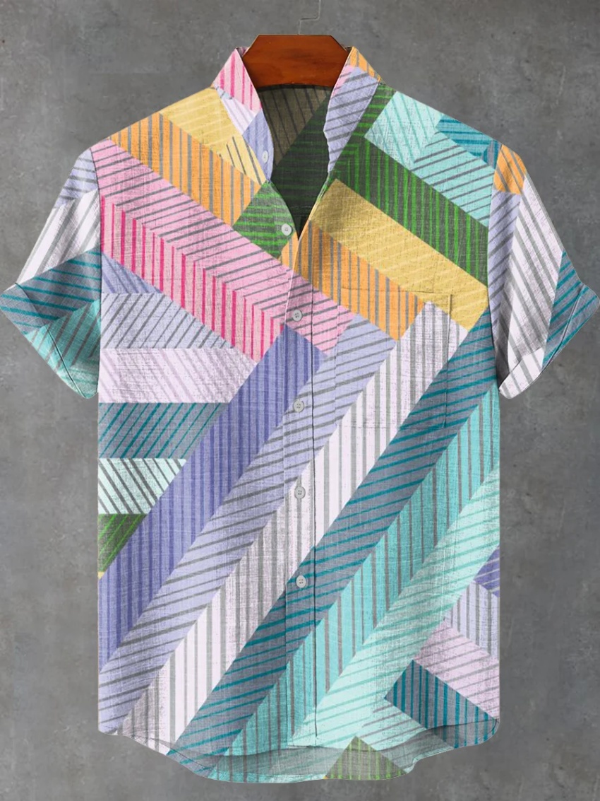 New Men's Short Sleeve Linen S - Vintage Collectible Shop ulasan dan harga