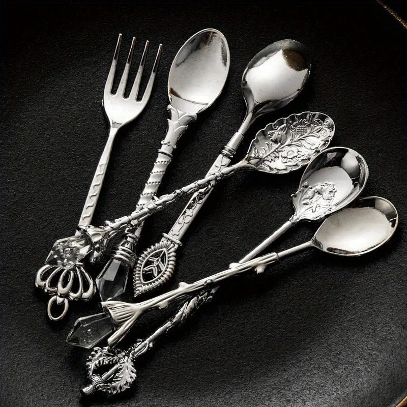 6pcs Vintage Spoons Fork Royal - Vintage Collectible Spoons ulasan dan harga