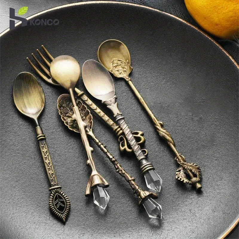 6pcs Vintage Spoons Fork Royal - Vintage Collectible Spoons ulasan dan harga
