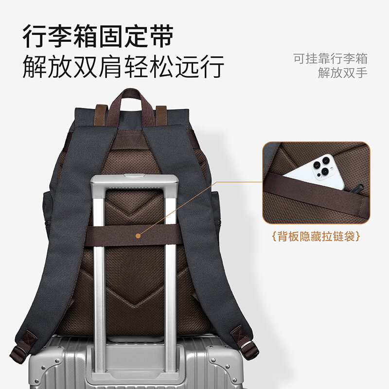 MOYYI 27L Large Flap Backpack  - Vintage Zipper ulasan dan harga